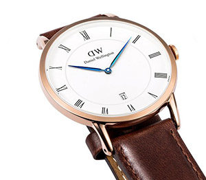 Daniel Wellington Men's Dapper St. Mawes 38mm Leather Band Watch, Rose Gold, One Size