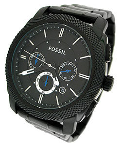 Fossil Men's FS4552 Machine Black Stainless Steel Chronograph Watch
