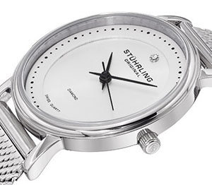 Stuhrling Original Women's 734LM.01 Ascot Casatorra Elite Stainless Steel Watch with Diamond